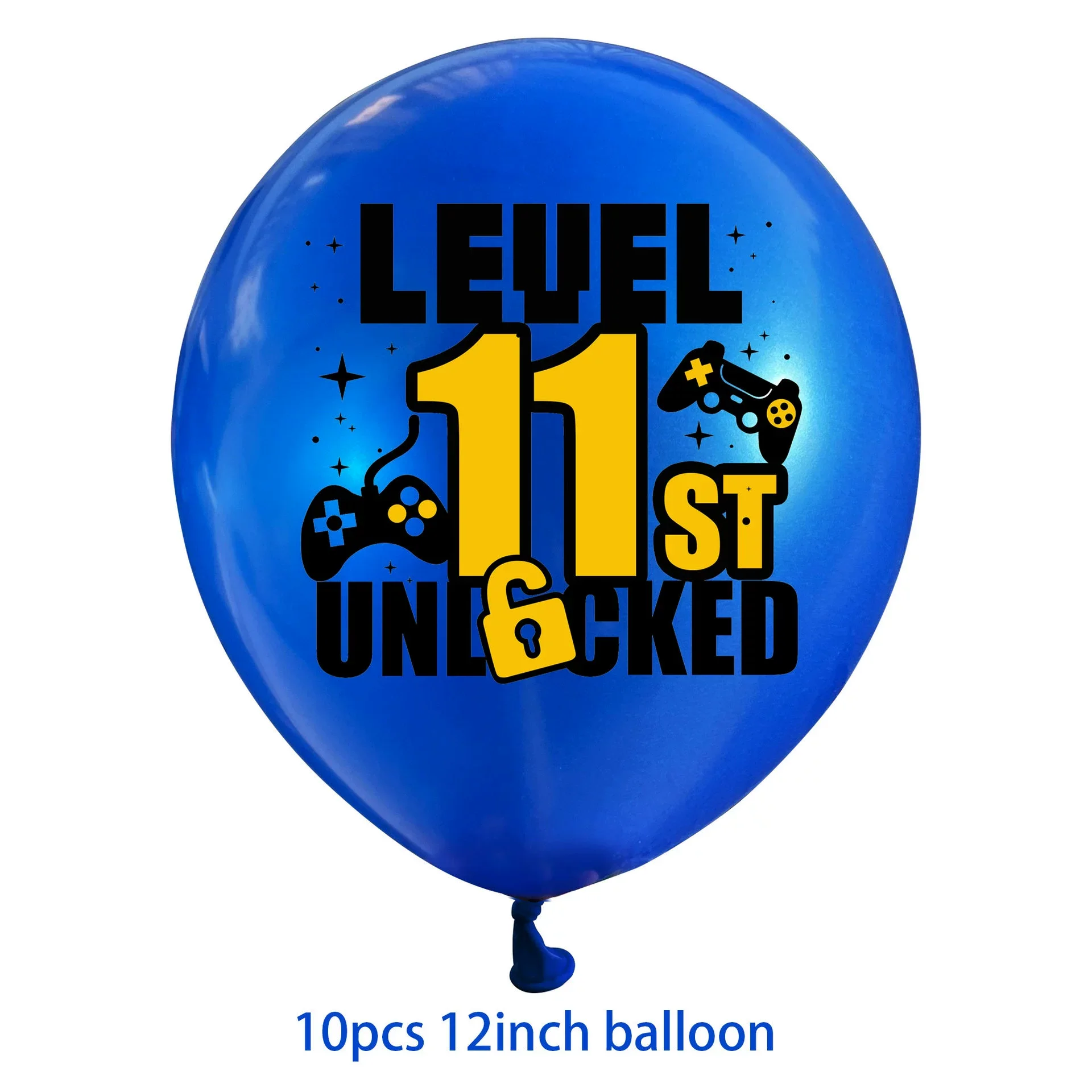 10 Stück 12 Zoll blaue Gamepad-Zahlen-Latexballons zum 8. bis 13. Geburtstag, Spiel auf Abbildung, Thema, Ballon, Geburtstagsparty-Dekorationen – Detail 5