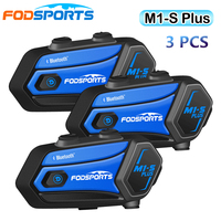 Fodsports M1-S Plus Intercom for Motorcycle Helmet Headset Bluetooth 8 Riders Intercomunicador Moto Speaker with Music Share