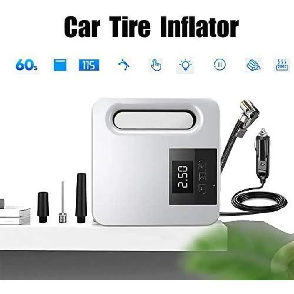 

Portable Car Air Compressor Electric Inflator Pump with LED Light 12V 150PSI Multi-Function Car Tire Inflator Digital Pump