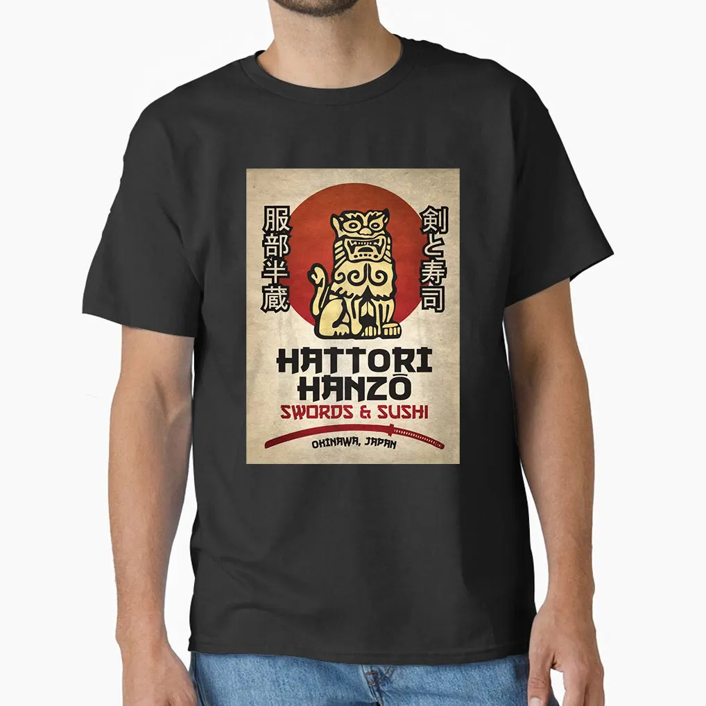هاتوري هانزو جرافيك تي شيرت عتيق ياباني سيف ساموراي اقتل بيل فيلم هدية تي شيرت مضحك السوشي ملابس مطبوعة بلوزات كبيرة الحجم #1