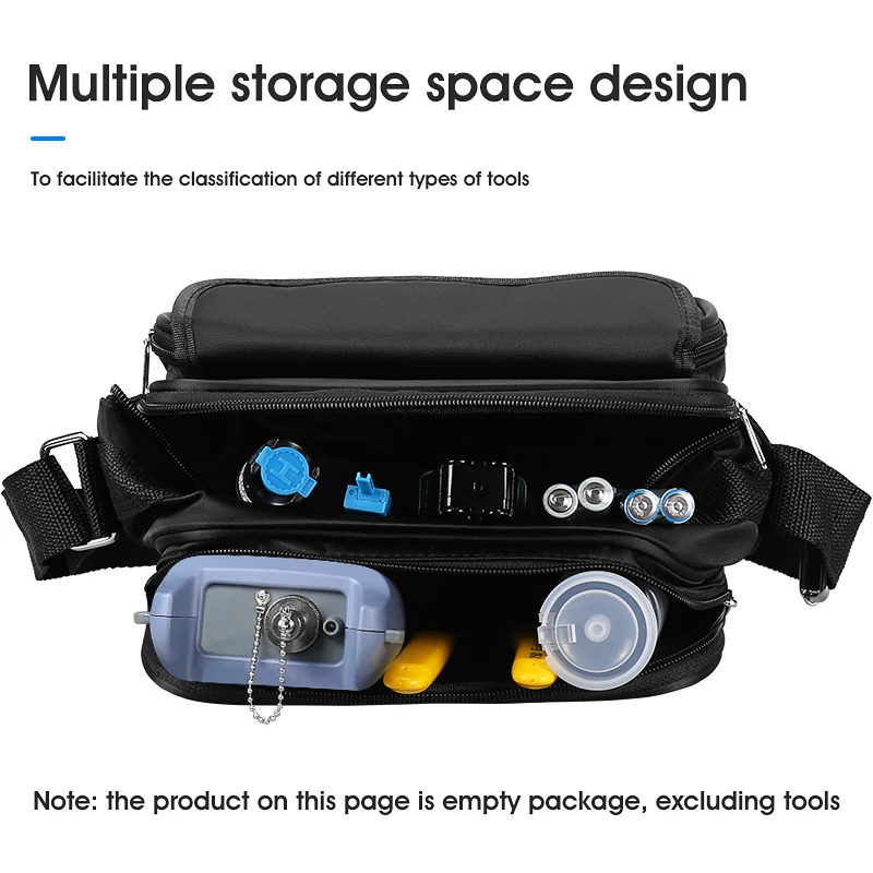 New FTTH Optical Fiber Tool Kit Bag For VFL Power MeterFTTH Optical Fiber Tool Kit Bag 23cmX16cmX19cm
