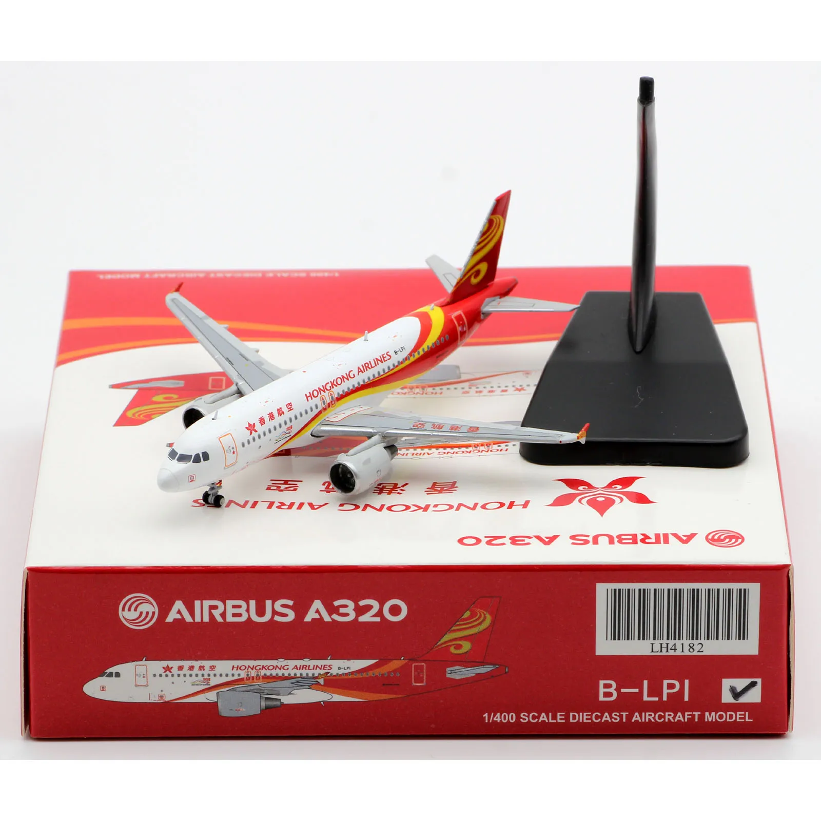 

LH4182 Alloy Collectible Plane Gift JC Wings 1:400 Hong Kong Airlines Airbus A320 Diecast Aircraft Jet Model B-LPI With Stand