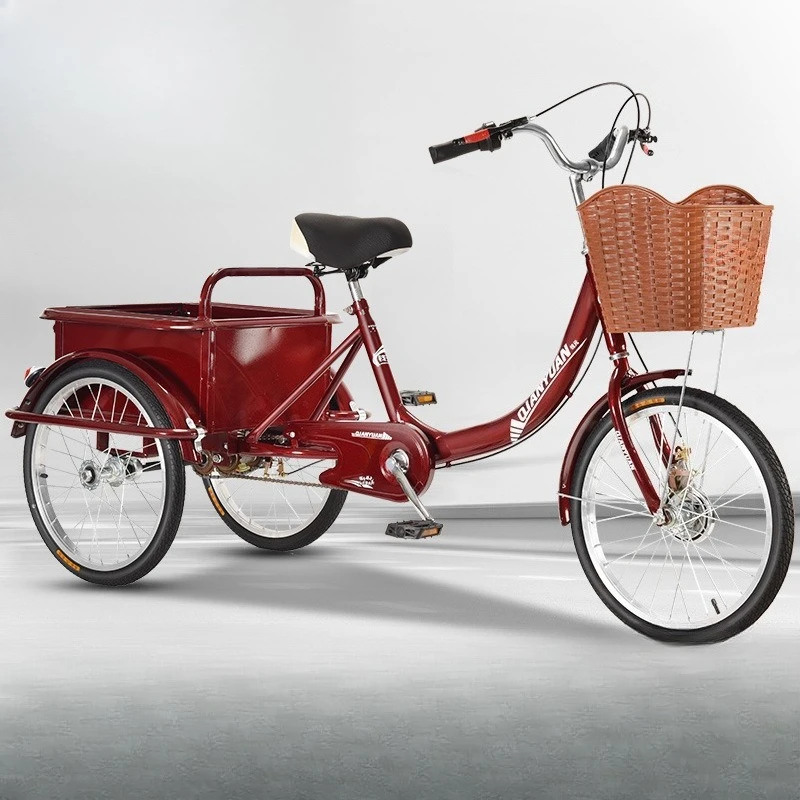 دراجة ثلاثية العجلات بدواسة لكبار السن جديدة للبالغين، دراجة ثلاثية العجلات كبيرة الحجم، تمرين الترفيه، خطوة القدم، النقل البشري