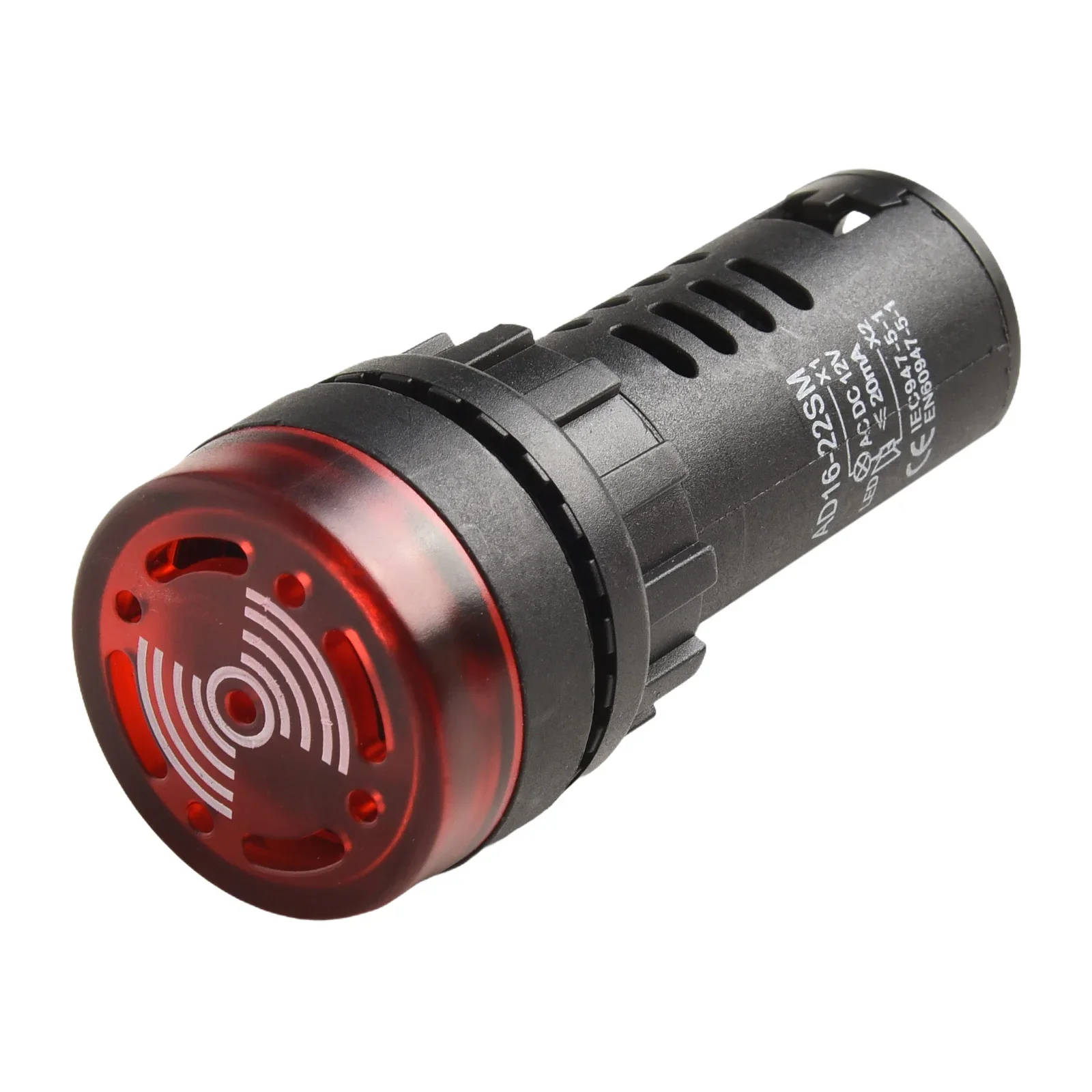Flashing Red LED Indicator With Buzzer For 12V Systems 22mm Hole Size Reliable Visual And Audio Alerts For Equipment