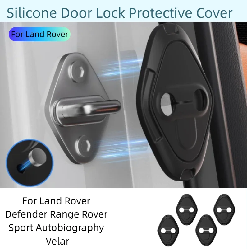 

4pcs Silicone Door Lock Decoration Protection Cover Case For Land Rover Defender Range Rover Sport Autobiography Velar