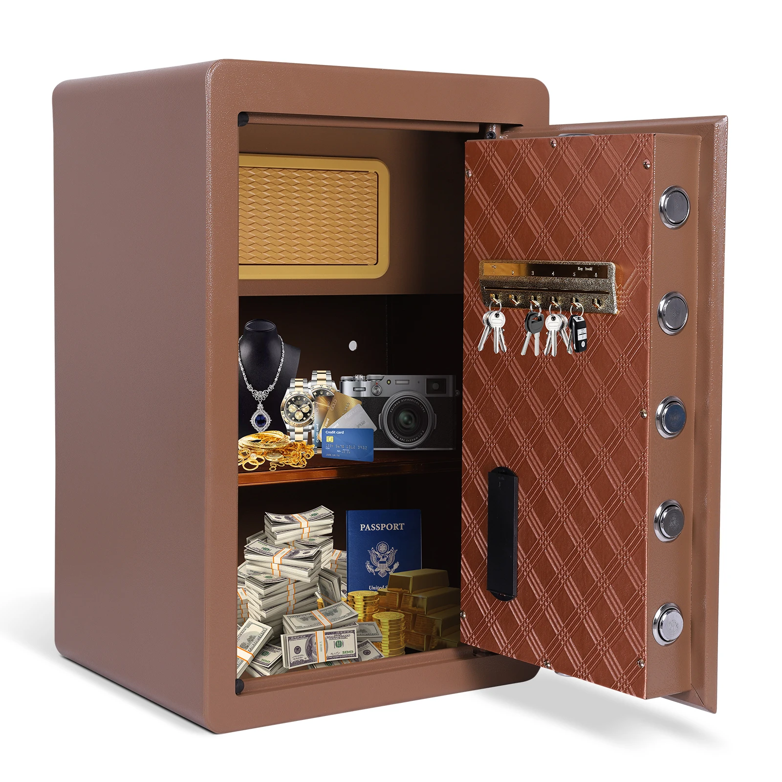 60cm Digital Security Safe Box Smart Alert and Mute Mode Anti-Theft Safety Box for Documents Jewelry Valuables