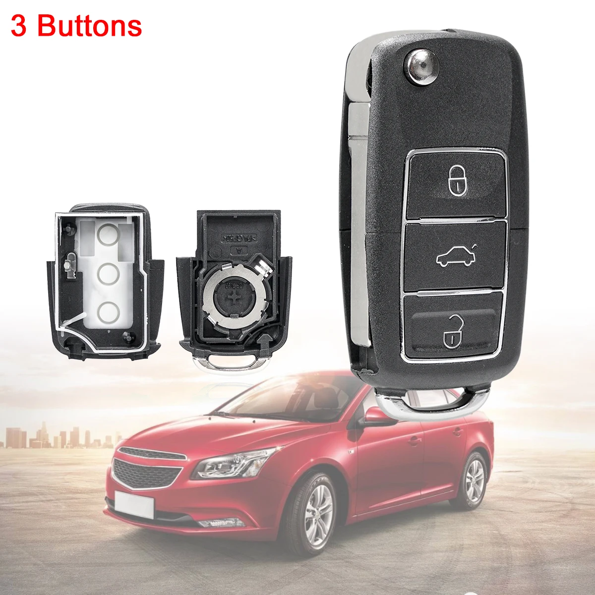 

3 Buttons Flip Folding Remote Replacement Key Case Remote Car Key for Volkswagen-VW- Jetta Golf Passat-Beetle Skoda Seat Polo B5