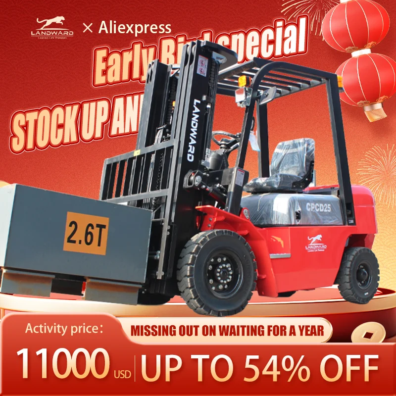 EPA Agricultural High Quality 4WD Diesel Forklift 3 Ton High Power All-In-One Counterbalance Forklift Euro 5 Engine Customized