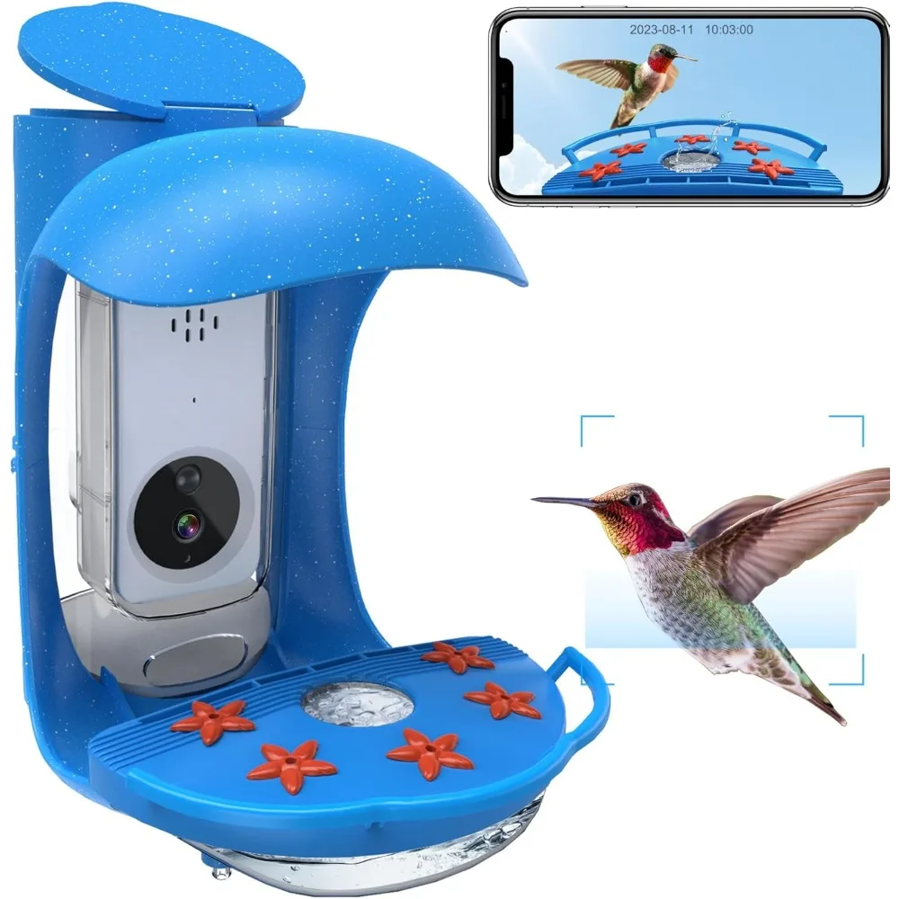 

Smart Bird Feeder with Camera, Hummingbird Feeder with Camera AI Identify, Auto Capture Bird Videos & Motion Detection