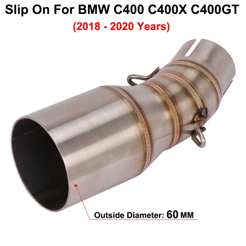 

Slip On For BMW C400 C400X C400GT 2018 2019 2020 Motorcycle Exhaust Escape System Modified Muffler 51mm Middle Link Pipe