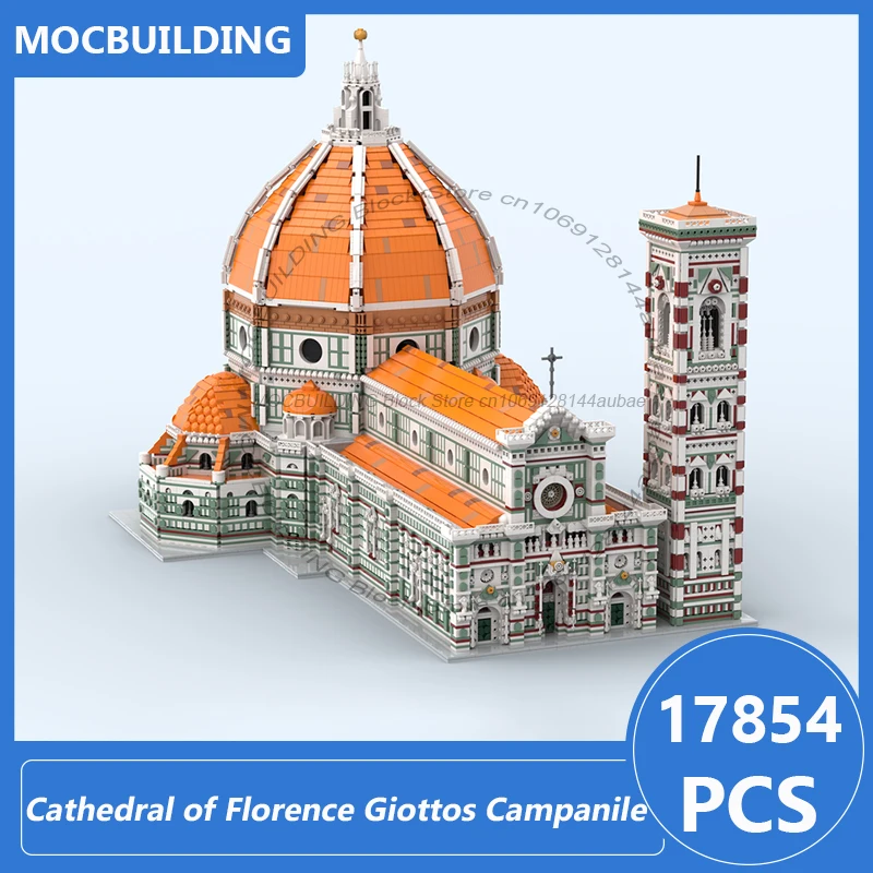Cathedral of Florence & Giottos Campanile Model MOC Building Blocks DIY Assemble Bricks Architecture Display Toys Gifts 17854PCS