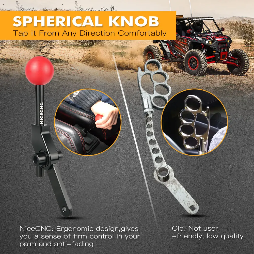 

NICECNC UTV Shift Lever Knob Kit for Polaris RS1 S TRAIL RZR XP 4 1000 TURBO 4 S 800 900 570 60 INCH S4 Round Shape Parts