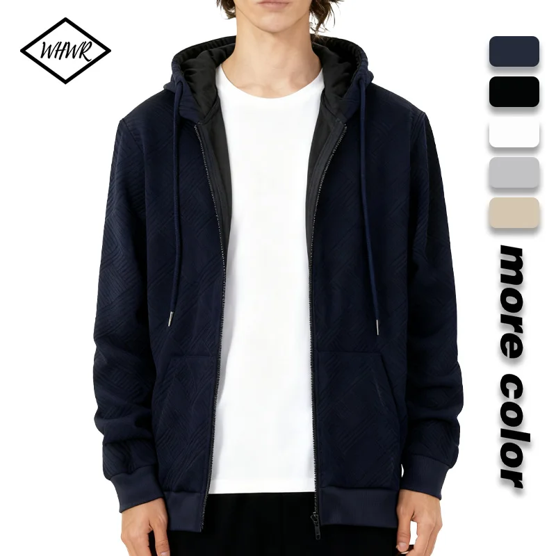 

Осенние мужские повседневные толстовки с капюшоном, однотонные свободные повседневные вязаные толстовки с капюшоном, дизайн на молнии, спортивная одежда, куртки с длинными рукавами