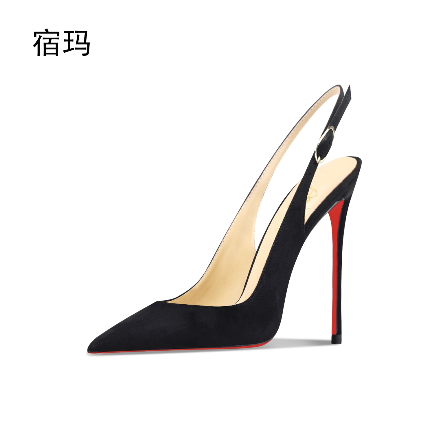 

Pink suede high-heeled sandals 2026 new style pointed, thin heel, shallow mouth, one foot style single shoe