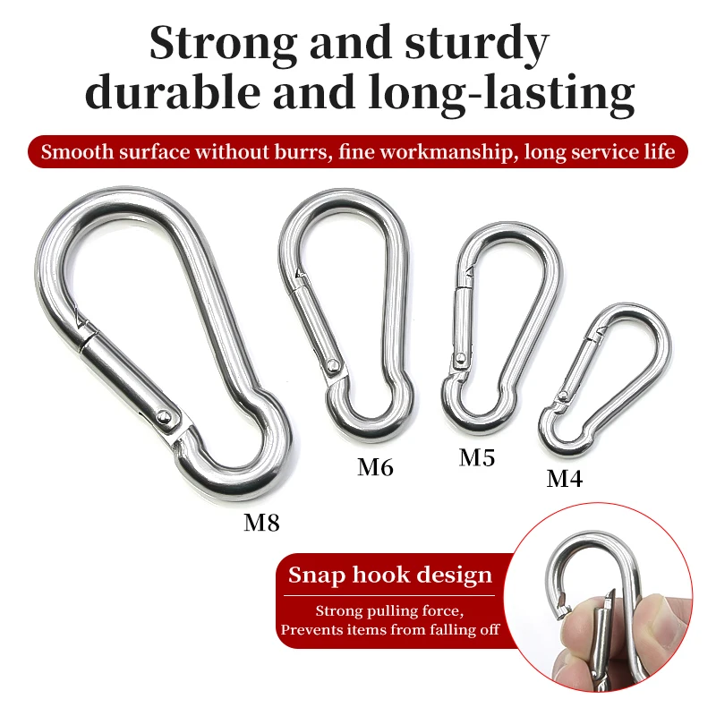 Picture 6: 2PCS 304 Stainless Steel Wire Rope Metal Climbing Buckle with Wire Rope Safety Sling Suitable for Hanging Machine Equipment Link