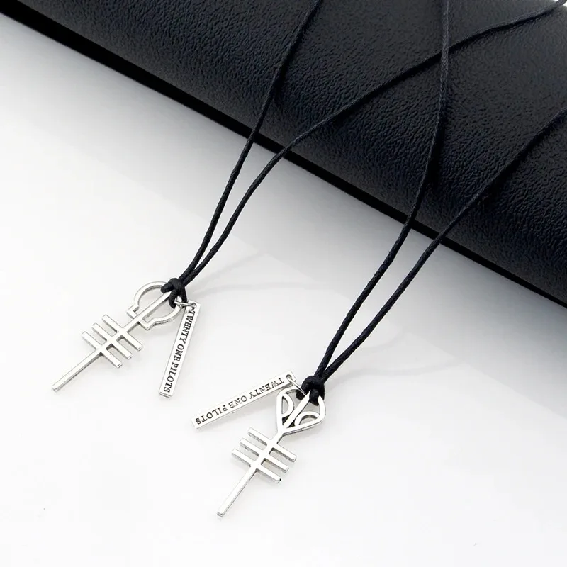 Twenty One-collares y colgantes de banda de Rock, cordón BFF, mejores amigos, collar de esqueleto, Punk, hombres, mujeres, música, joyería de Hip Hop
