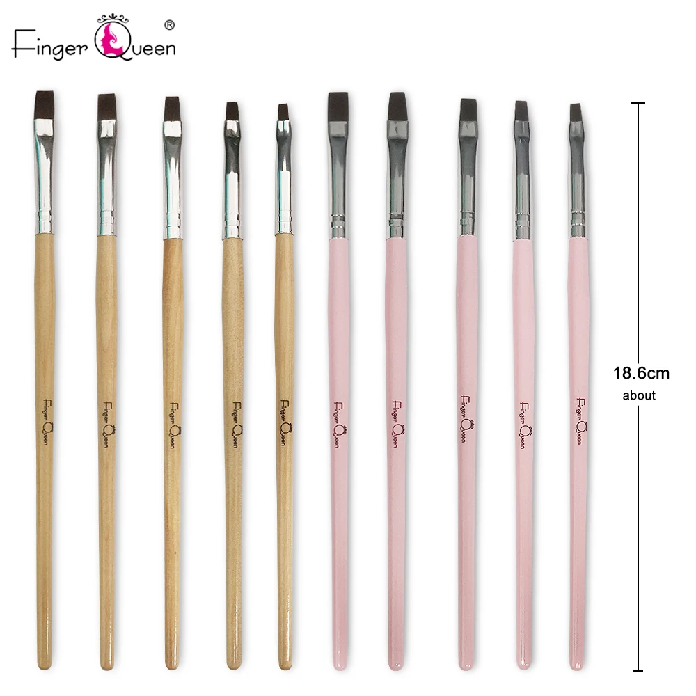 5Pcs Nail Art Brush Wooden Handle Acrylic UV Gel Extension Coating Drawing Painting Pen DIY Manicure Accessories Nail Tool