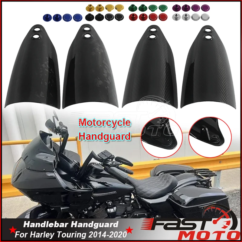 

Motorcycle Handlebar Hand Guard Handguard Shield Cover Carbon For Harley Road Glide King FLRT FLTRX FLTRXSE FLTRK FLTRU 14-2020