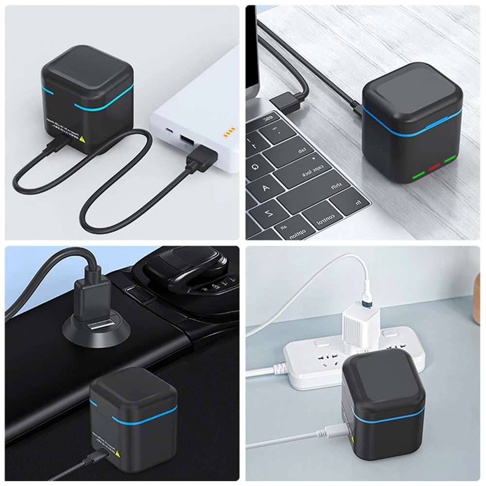 Scatola caricabatteria per GoPro Hero 11 10 9 1800mAh Doppia 3/2 porte Modi Nero con cavo USB Scheda TF Accessorio per action camera