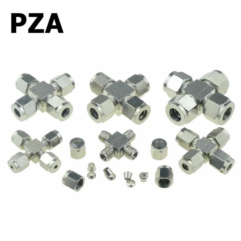 SUS 304 Compressie Beentje Pijp Montage 6mm 8 10 12mm Conversie Adapter 1/4 1/2 Buis Rvs Koppeling connector YDF-LOK