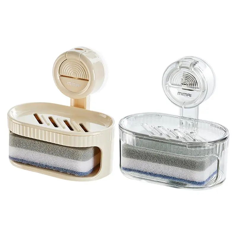 1PC Soap Rack Punch-free Nail-free Bathroom Single Layer Drain Wall Hanging Sucker Soap Box Light Luxury Shelf