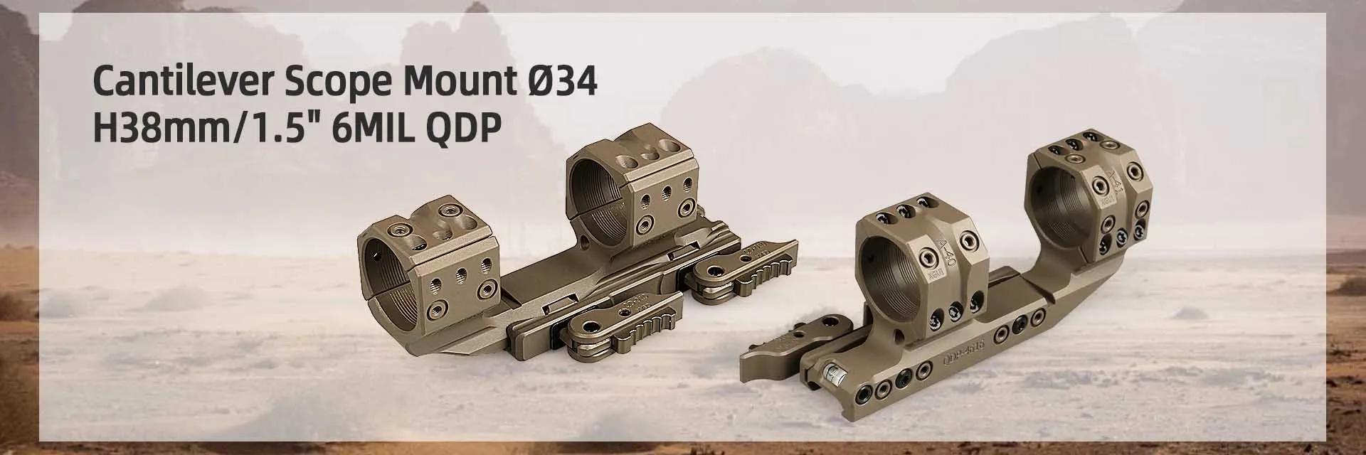 High Quality 30mm QD Scope Mount Hunting Rifle Scope Ring Cantilever Scopes Mounts 34mm 1.50' 6MIL QDP Picatinny Mount