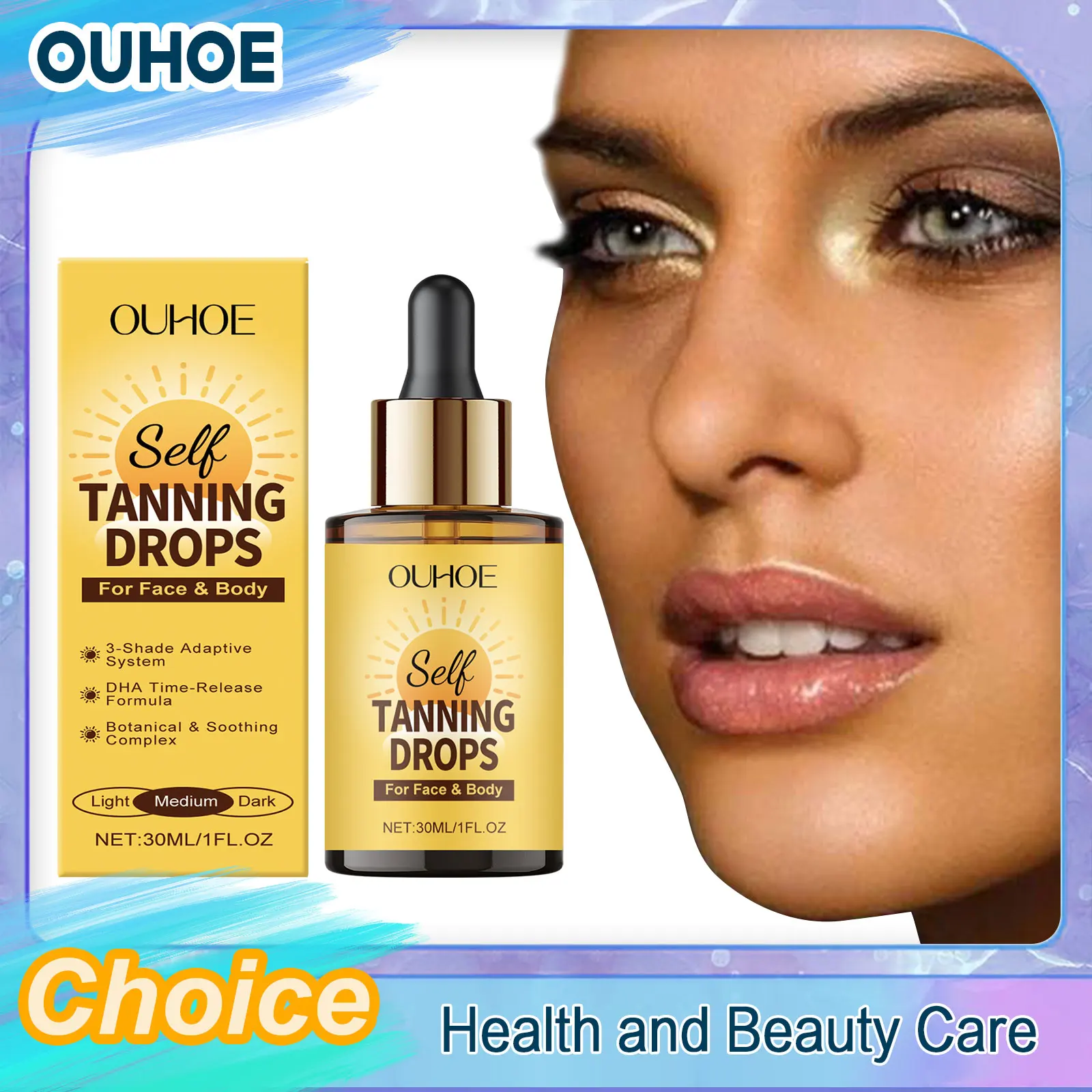 Sunless Bronzing Serum Golden Brown Tanning Enhancer Bronzer Accelerator Even Skin Tone Smoothing Hydrating Self Tanner Essence