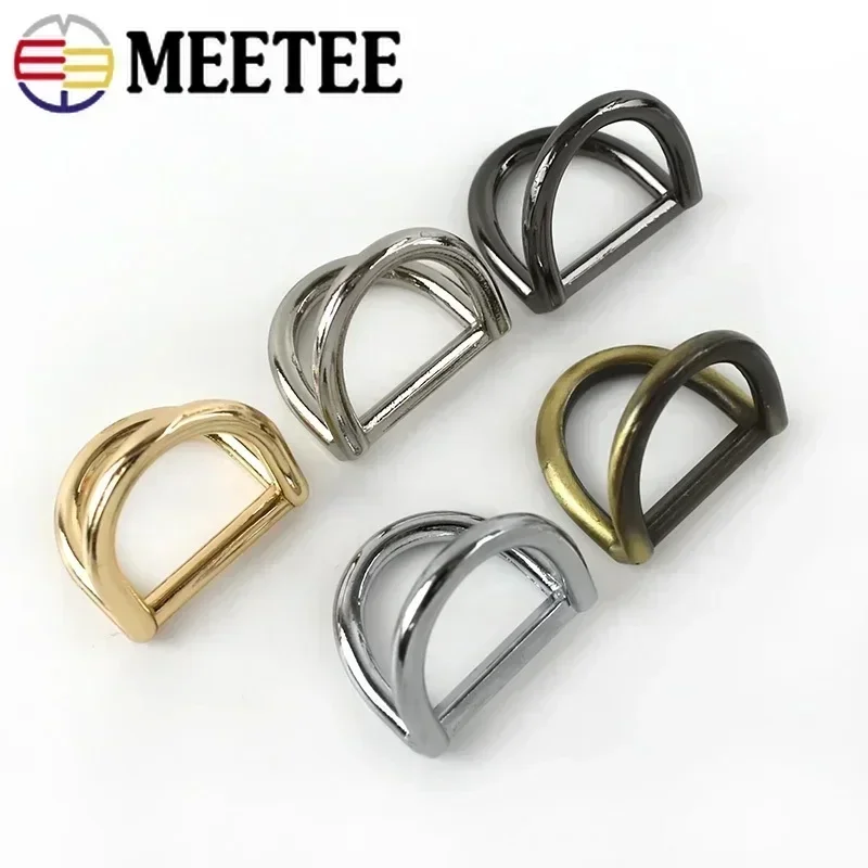 Meetee 5-30Pcs 19mm Metal D Ring Buckles for Bags Strap Side Clip Chain Connector Clasp DIY Leather Crafts Hardware Accessories