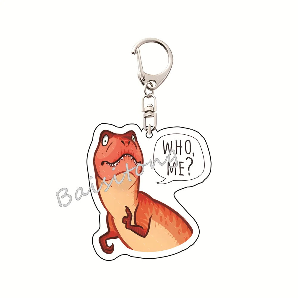 حزمة ملصقات الديناصورات لبرقية 5 سم سلسلة مفاتيح مصنوعة من الأكريليك حقيبة لطيفة على شكل حقيبة ساحرة لتزيين المجوهرات هدية أنيقة للفتيات والأطفال #5