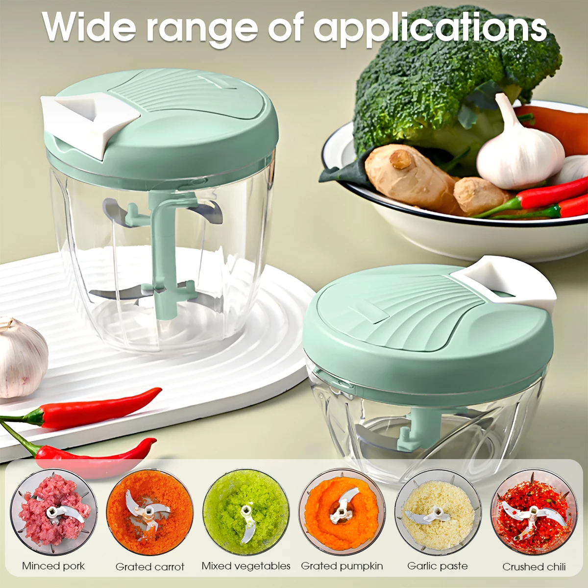 900ML/500mL Portable Manual Ga - Kitchen Gadgets Vegetable Chopper 评论和价格