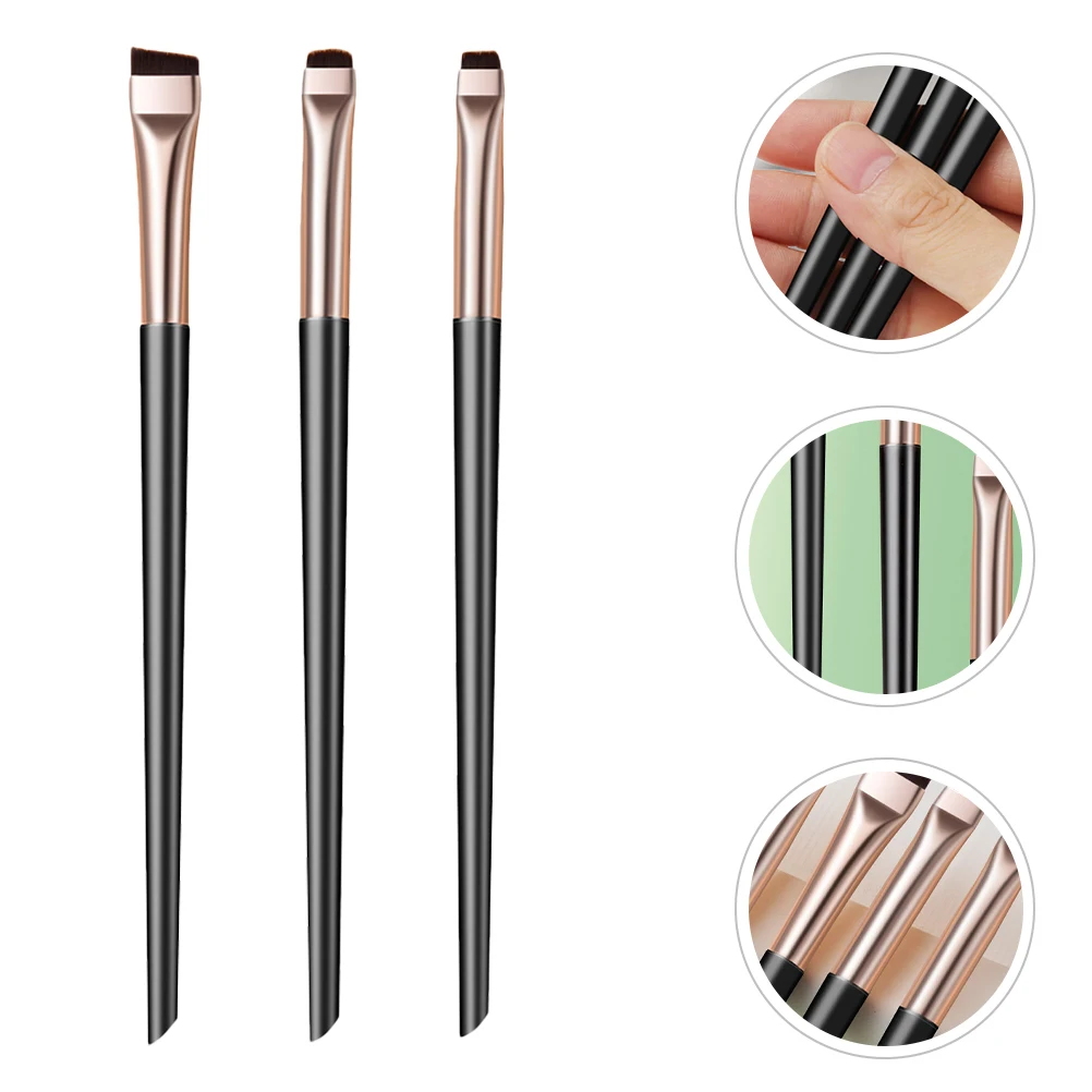

1 set Eye Brow Brush Set Angled Eyeliner Concealer Brow Brushes for Makeup Precision Concealer Brush Tool Kit Black Gold