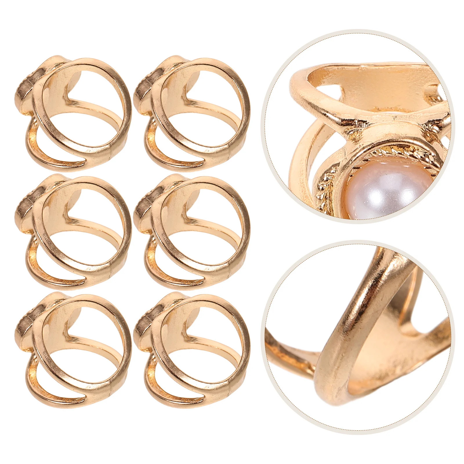 

6Pcs Scarf Ring Clip Elegant Pearl Brooch for Women Versatile Shawl Buckle Scarf Clips for Silk Scarves Cardigans Dresses