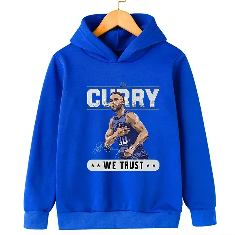 Stephen Curry Avatar Printed Children's Sports Hooded Hoodie Sweatshirt Basketball Fan Kid Clothing Boys and Girls Pullovers