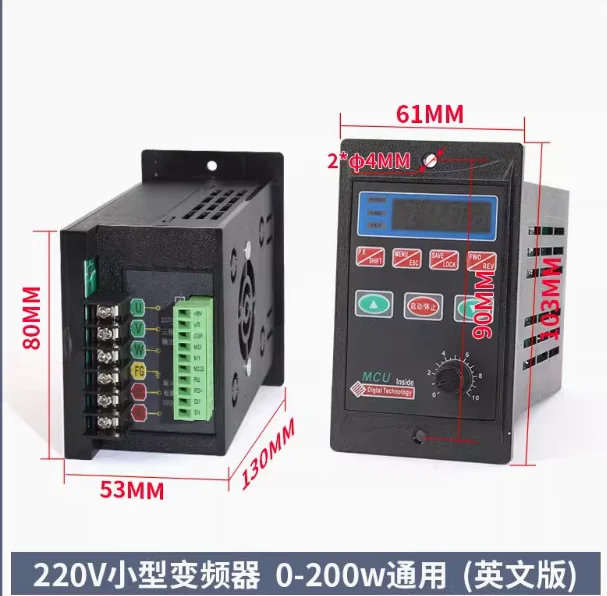 

Small simple universal frequency converter single phase 220V to three phase 220V motor 200/400/750W low power