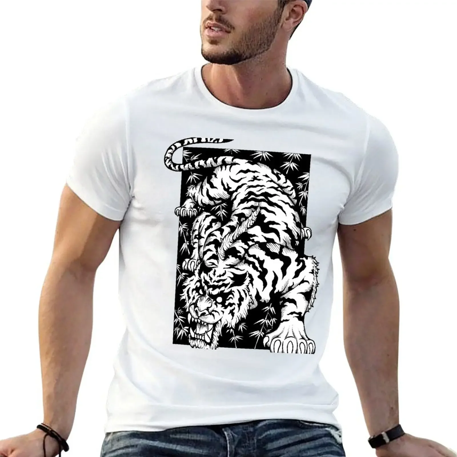 Tiger T-Shirt customs heavyweights rapper graphic tees animal prinfor boys men workout shirt