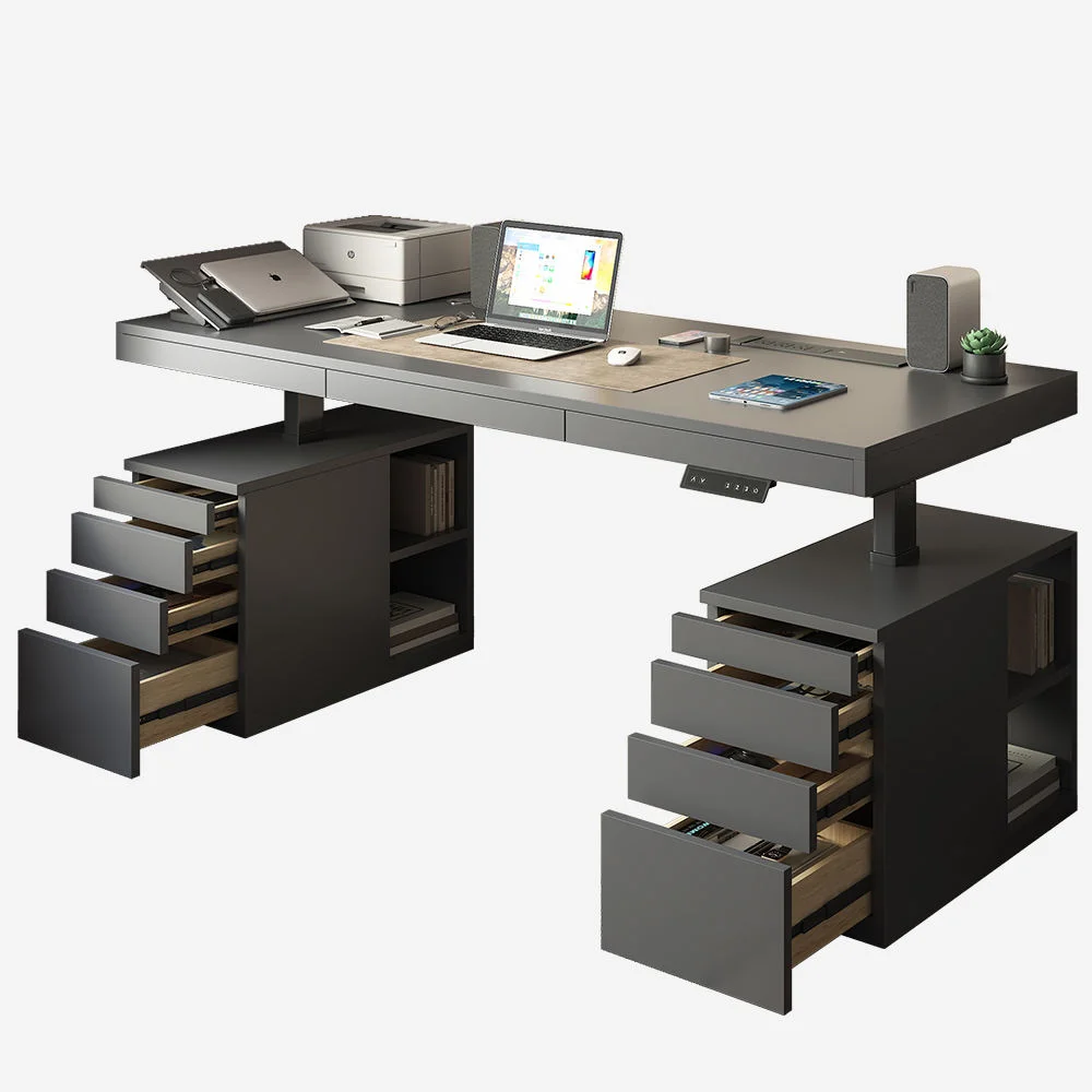 Luxury Height Adjustable Standing Desks With Drawers Boss Electric Ergonomic Elevator Tables