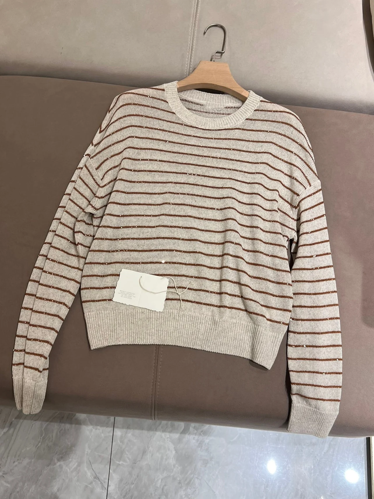 Primavera autunno B * C maglione da donna in lino di seta lavorato a maglia con paillettes Pullover Top femminile maglione a maniche lunghe abbigliamento donna