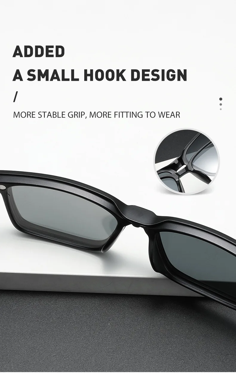 VCKA 5 Clips Magnet Sonnenbrille Objektiv Männer Myopie Fahren Gläser TR90 Rahmen Anpassen Rezept-0,5 ZU-6,0 Frauen brillen – Detail 5