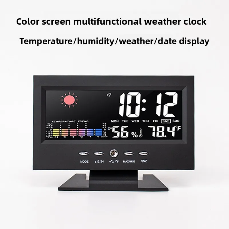 Smart Multifunctional Luminous LED Alarm Clock Perpetual Calendar Digital Alarm Clock Voice-Controlled Electronic Alarm Clock