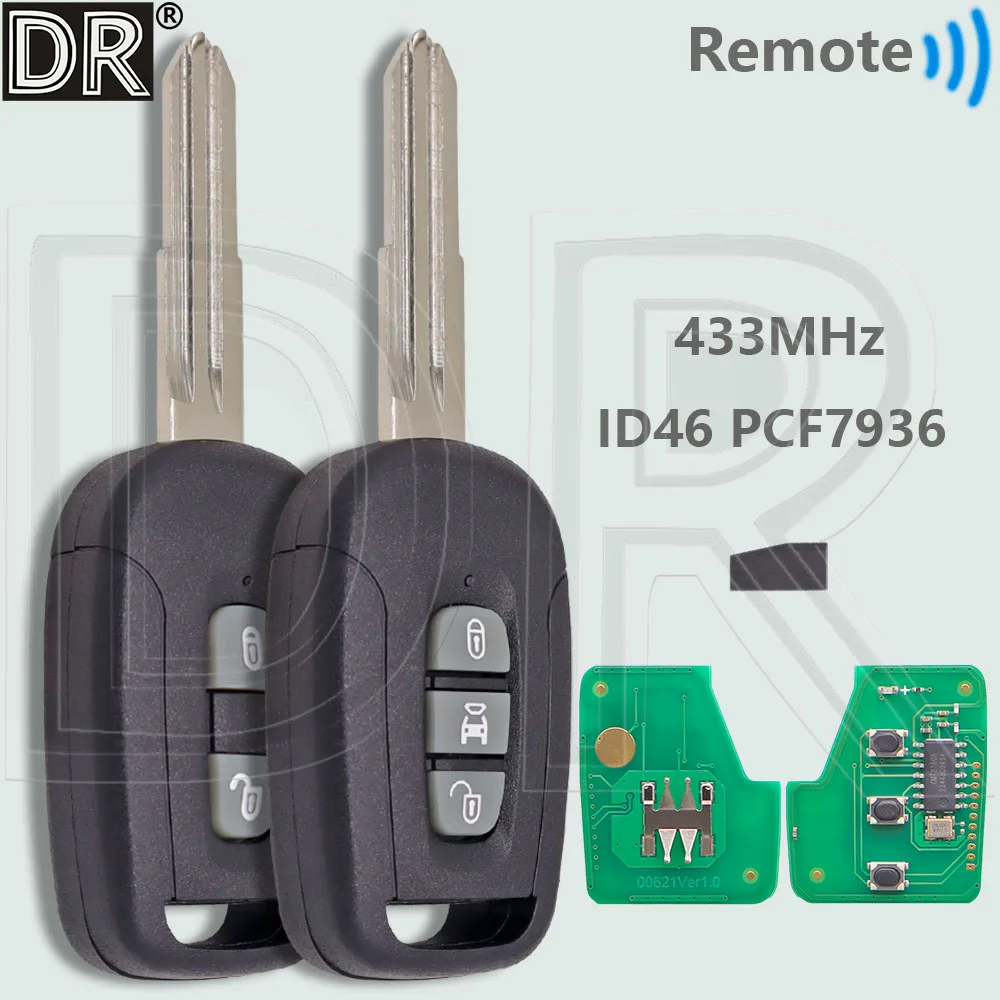 DR OKA-150T / OKA-151T ID46 PCF7936 Chip 433.92MHz Car Remote Control Key For Chevrolet Holden 5 7 Captiva 2008-2013 Opel Antara