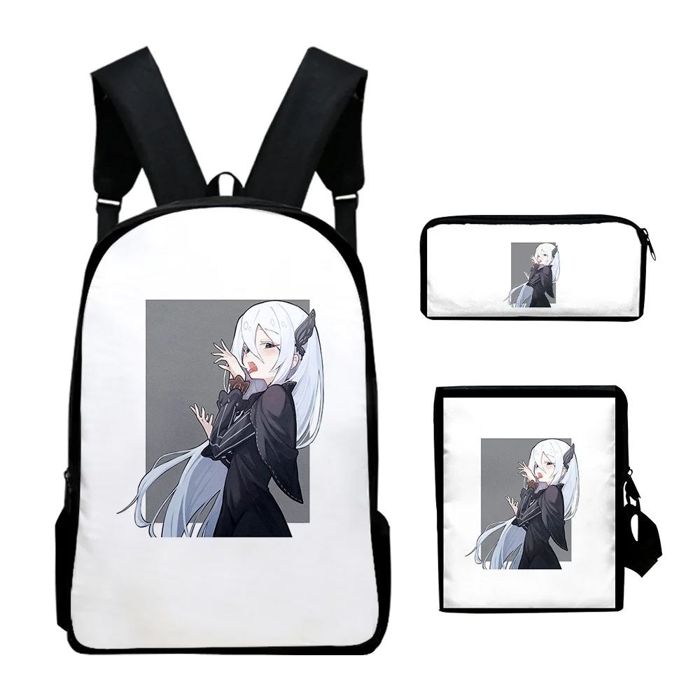 Hip Hop Youthful Re:Life in a different world from zero 3D Print 3pcs/Set bags Laptop Daypack Backpack Shoulder Bag Pencil Case