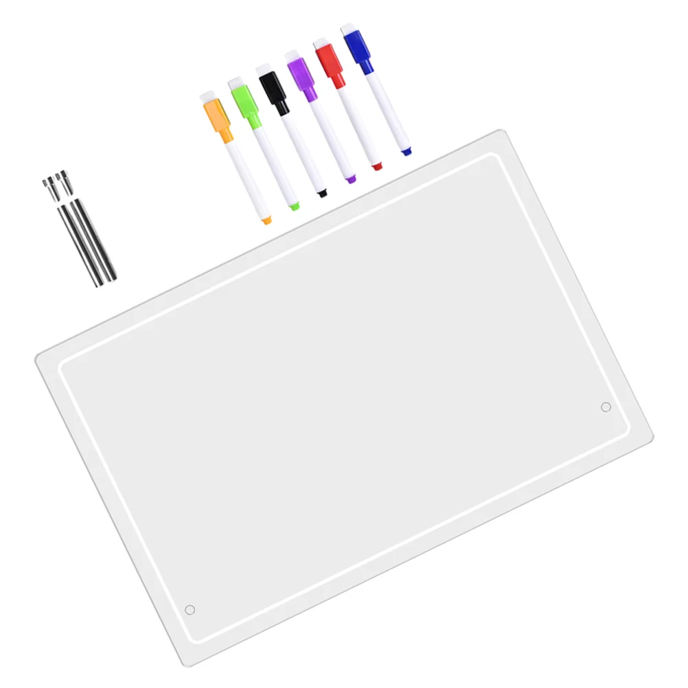 Transparent Message Writing Board Erasable Note Desktop Dry Erase Office Acrylic White Planning for Memo Tabletop Whiteboard