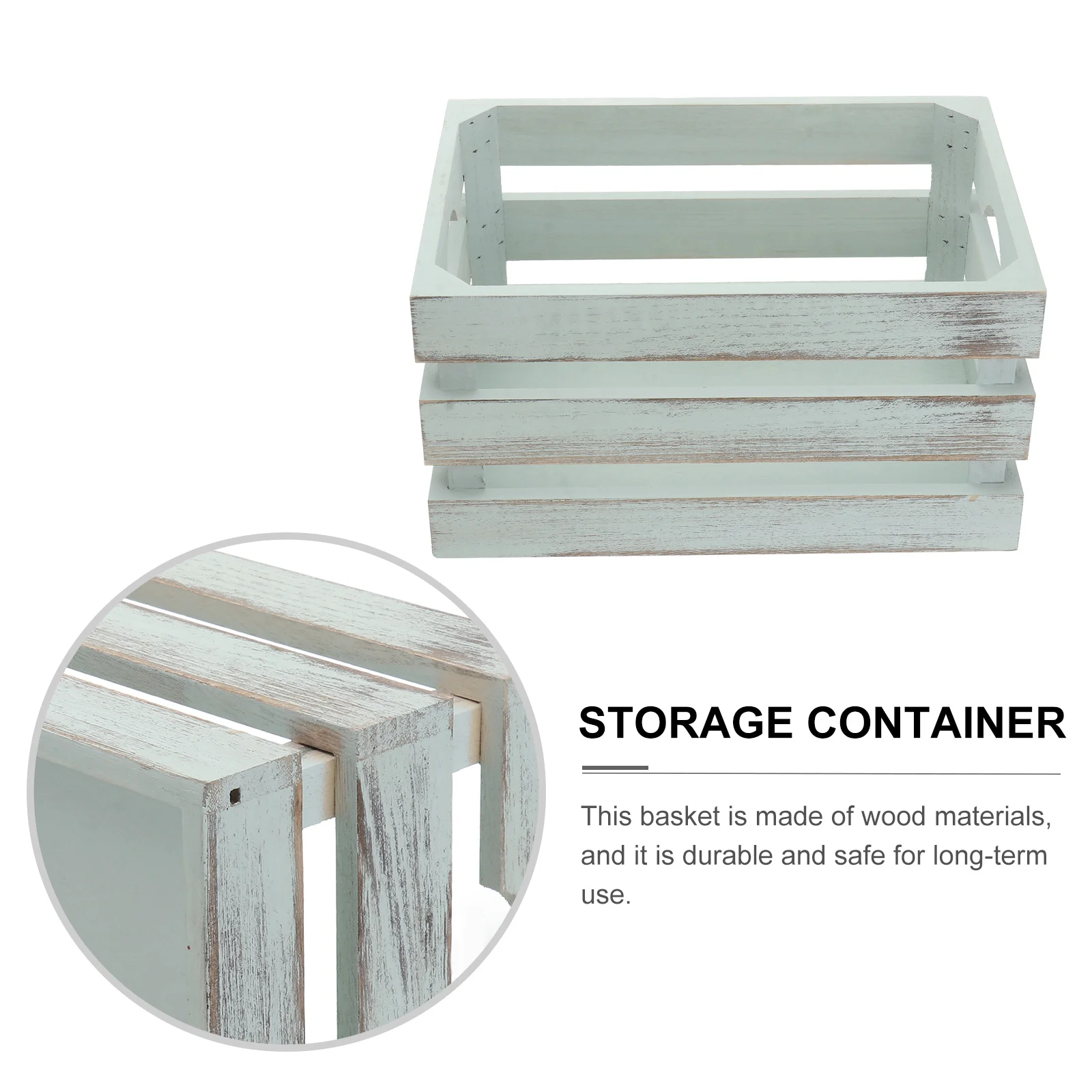 

1pcs Solid Wood Basket Multi-Purpose Container For Sundries Cosmetics Home Office Green Box Household Storage Container Wooden