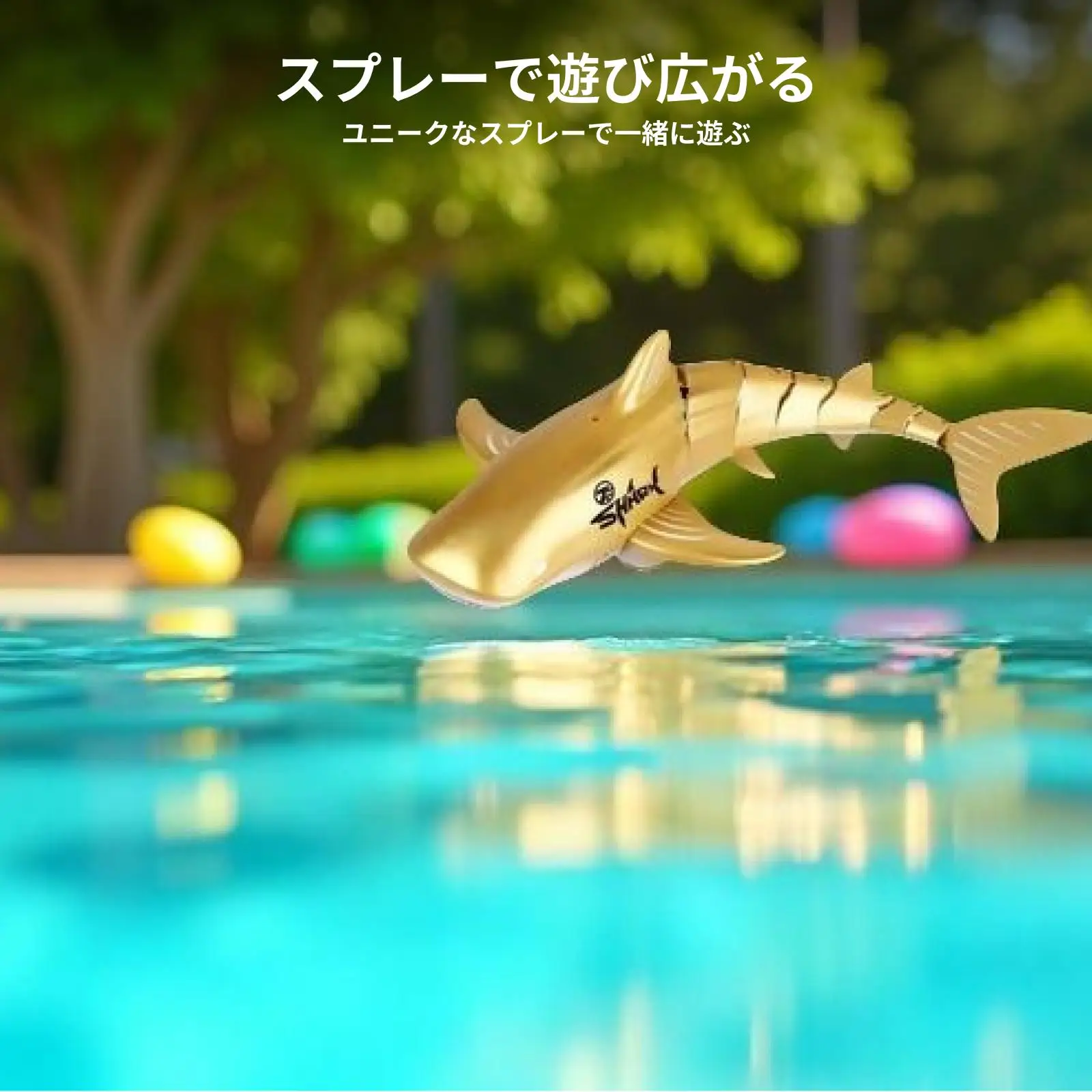 Remote Control Shark Toy 2.4G Electric Water Toy Novelty Boat for Children Bathtub and Pool