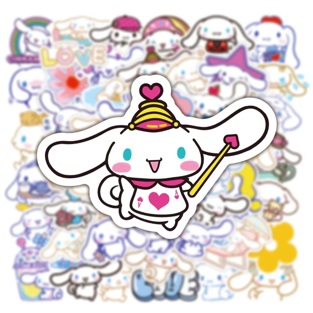 10/30/50 Stuks Schattige Sanrio Cinnamoroll Sticker Esthetische Cartoon Aniem Stickers Voor Plakboek Auto Briefpapier Waterdichte Stickers Cadeau