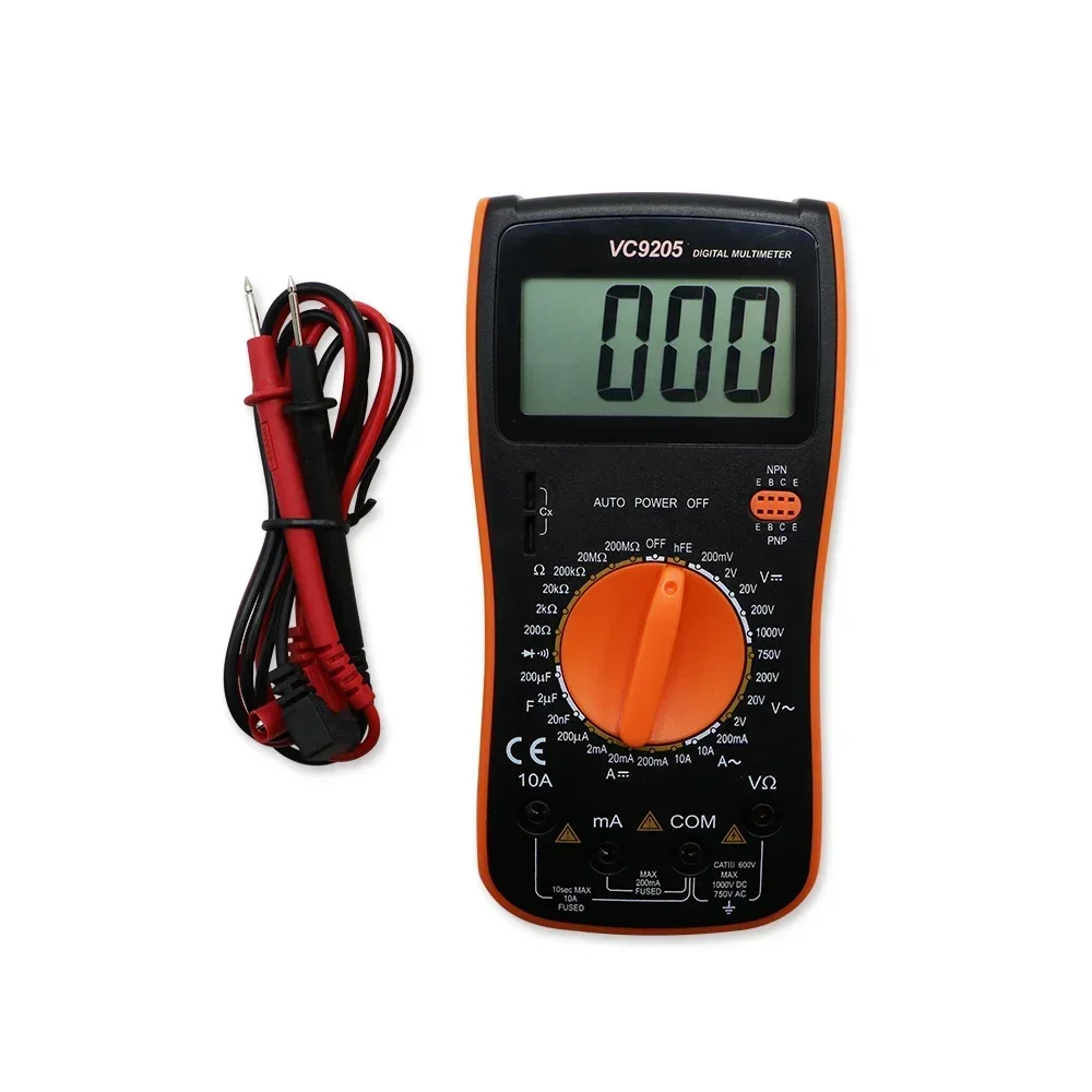 SHAHE Digital Multimeter LCD Multimeter AC DC Voltmeter Resistance Capacitance, Diode, Triode, Continuity Tester VC9205