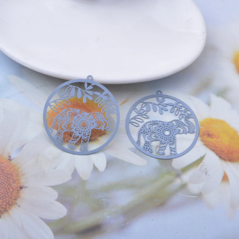 30 Stück AB8075 Messing Tier Elefanten Anhänger Ohrringe Schmuck Anhänger – Detail 5