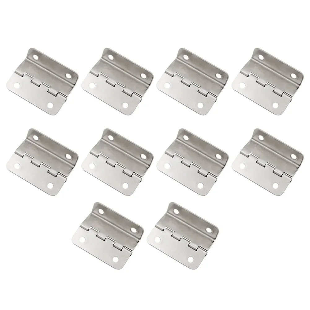 10pcs Wooden Box Hinges Tri-Fold Right Angle 4-Hole Hinge 24mm For Vintage Wooden Chests Doors Cabinets Furniture Hardware