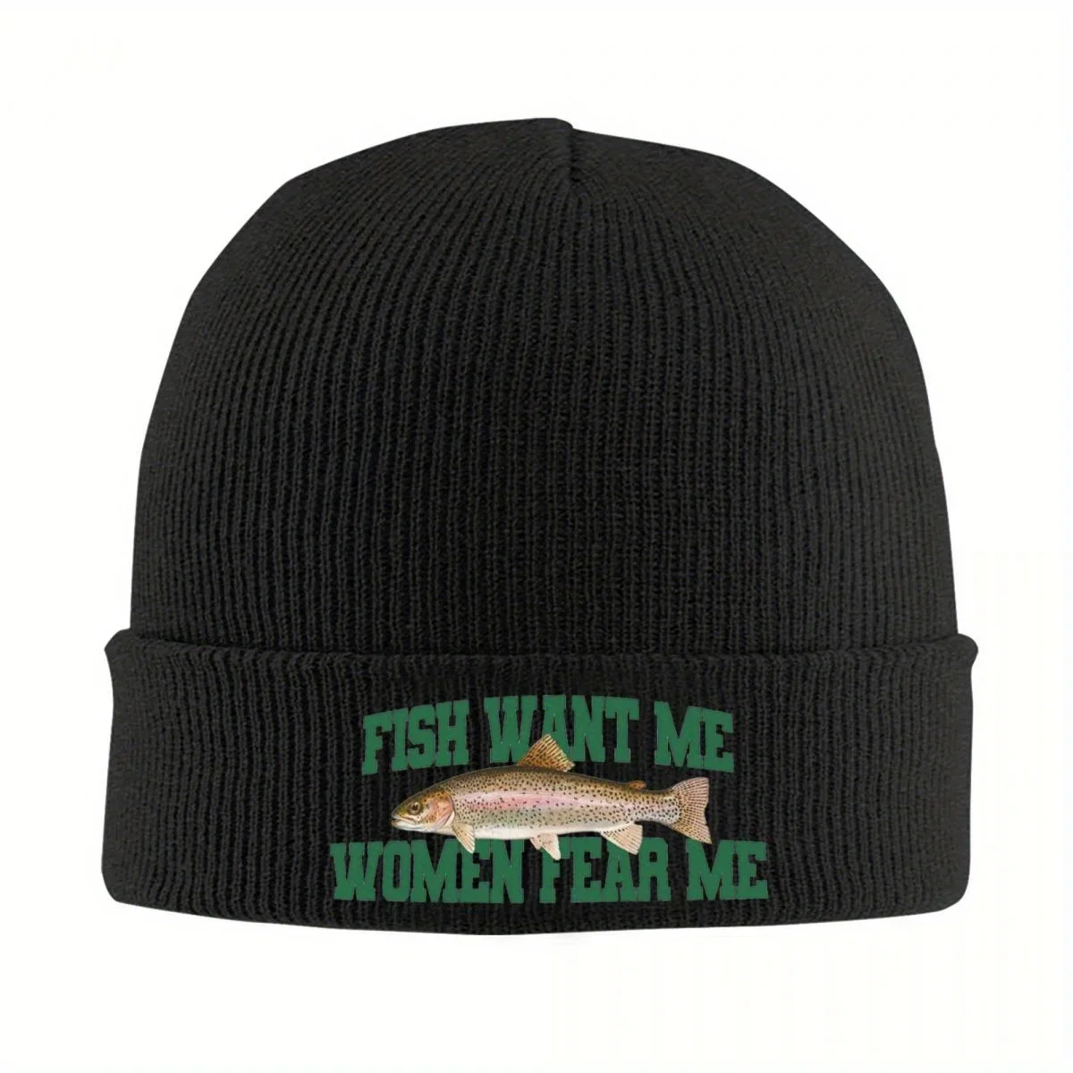 New Fish Want Me Women Fear Me Meme Knit Hat Beanies Autumn Winter Hat Warm New Cap for Men Women Gifts