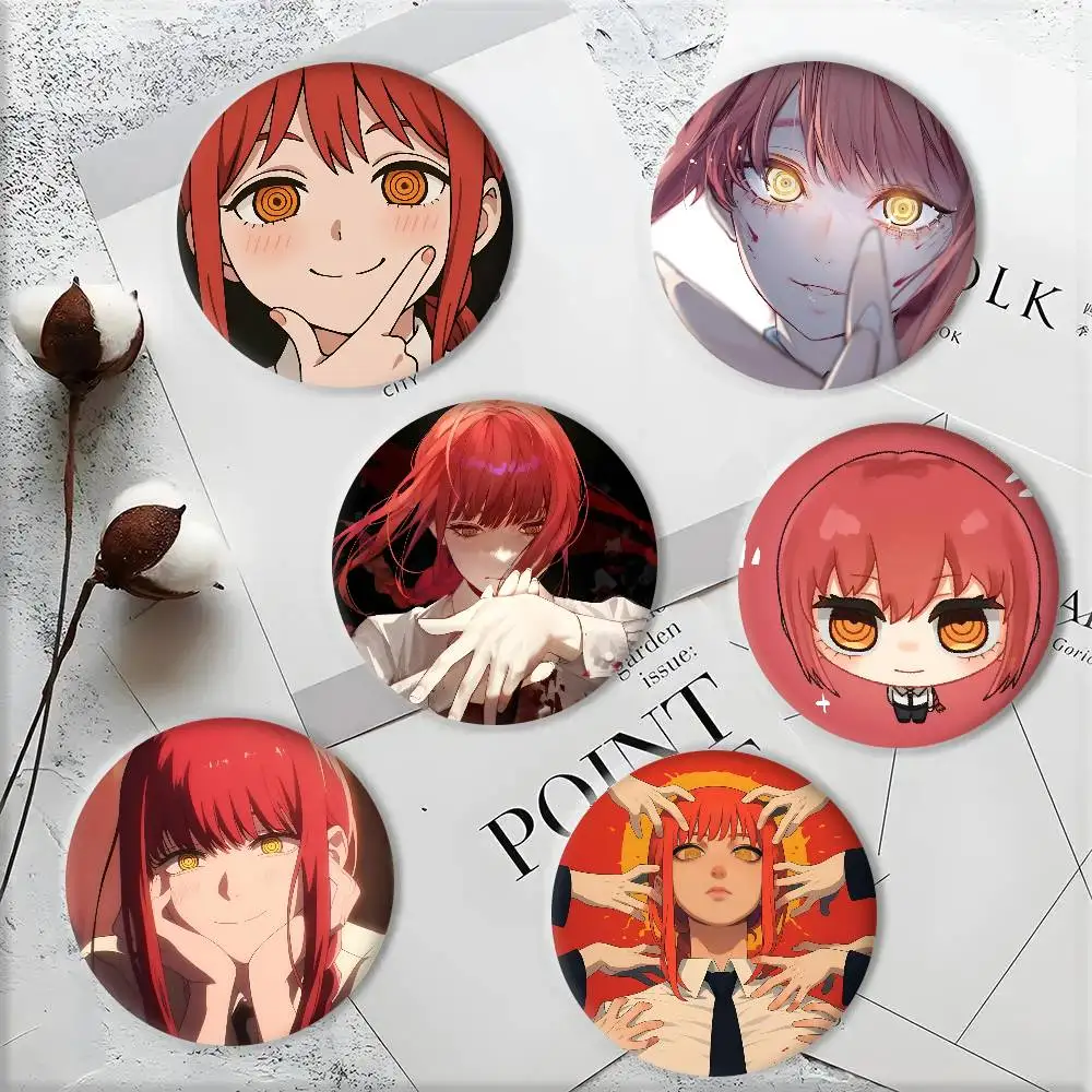 Classic Anime C-Chainsaw Man Makima Manga Badge Tinplate DIY Backpack Clothing Accessories Jewelry Pins
